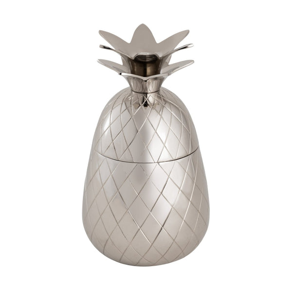 Atlas Little Island Pineapple Object - Polished Silver Decorative Storage Box with Etched Diamond Design AC11444-01