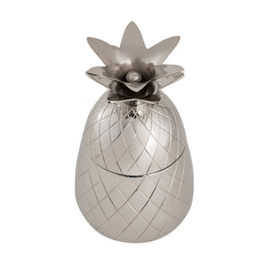 Atlas Little Island Pineapple Object - Polished Silver Decorative Storage Box with Etched Diamond Design AC11444-01