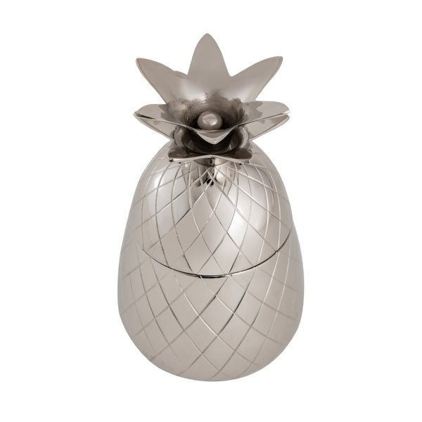 Atlas Little Island Pineapple Object - Polished Silver Decorative Storage Box with Etched Diamond Design AC11444-01