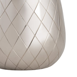 Atlas Little Island Pineapple Object - Polished Silver Decorative Storage Box with Etched Diamond Design AC11444-01