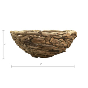Atlas Loch Bowl - Handcrafted Natural Wood Decorative Piece for Rustic Elegance in Any Space AC11445-01