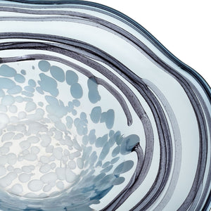 Atlas Loch Seaforth Bowl - Coastal-Inspired Glass Centerpiece with Blue-White Swirl for Home Décor Charm AC11446-01