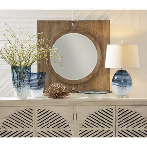 Atlas Loch Seaforth Bowl - Coastal-Inspired Glass Centerpiece with Blue-White Swirl for Home Décor Charm AC11446-01