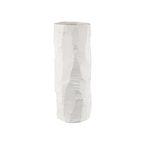 Atlas Lore Vase - Handcrafted Earthenware with Elegant Matte White Finish for Modern Home Decor Accents Small AC11451-01