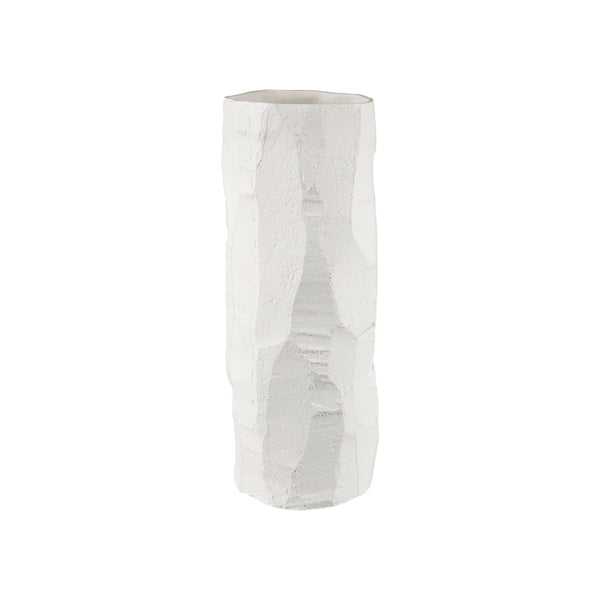 Atlas Lore Vase - Handcrafted Earthenware with Elegant Matte White Finish for Modern Home Decor Accents Small AC11451-01
