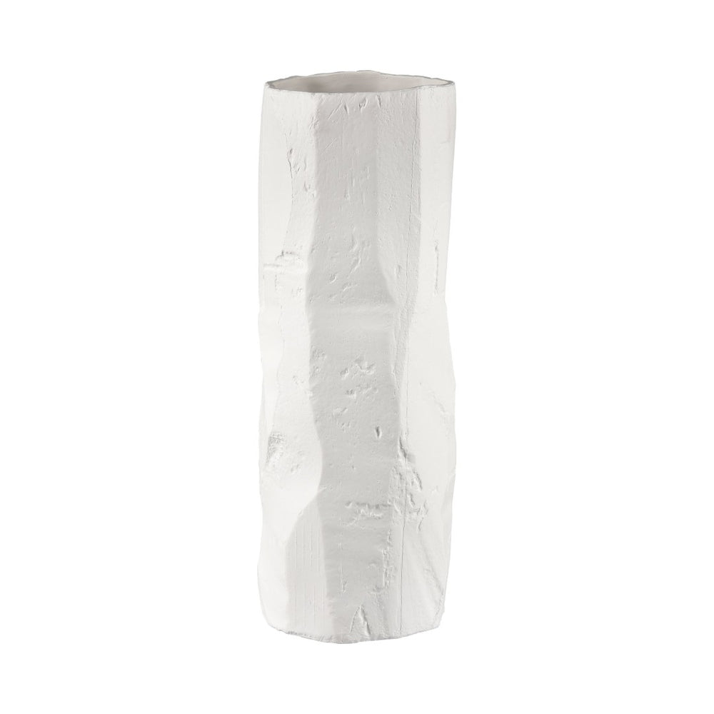 Atlas Lore Vase - Handcrafted Earthenware with Elegant Matte White Finish for Modern Home Decor Accents Large AC11451-02