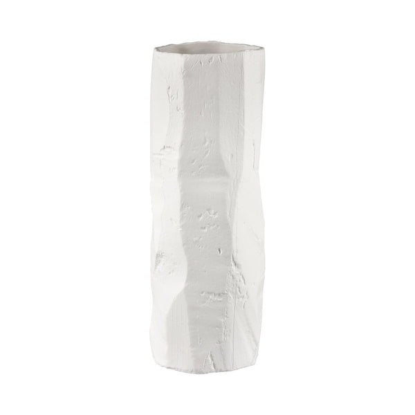 Atlas Lore Vase - Handcrafted Earthenware with Elegant Matte White Finish for Modern Home Decor Accents Large AC11451-02