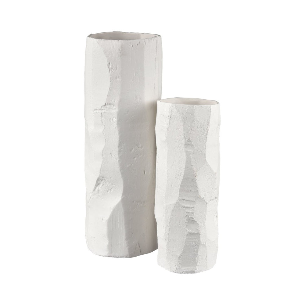Atlas Lore Vase - Handcrafted Earthenware with Elegant Matte White Finish for Modern Home Decor Accents Large AC11451-02
