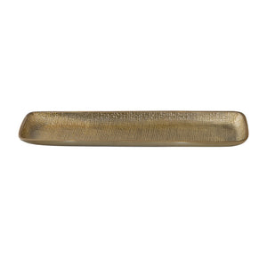Atlas Louk Tray Set of 2 - Elegant Pewter and Brass Rectangular Trays for Stylish Home Organization & Decor AC11453-01S