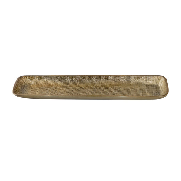 Atlas Louk Tray Set of 2 - Elegant Pewter and Brass Rectangular Trays for Stylish Home Organization & Decor AC11453-01S