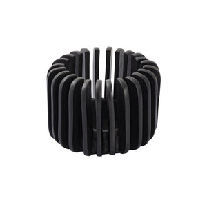 Atlas Louver Candleholder - Sculptural Blackened Metal Accent for Warm Ambiance and Modern Elegance Small AC11455-01
