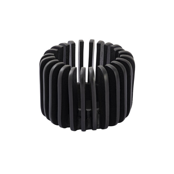 Atlas Louver Candleholder - Sculptural Blackened Metal Accent for Warm Ambiance and Modern Elegance Small AC11455-01