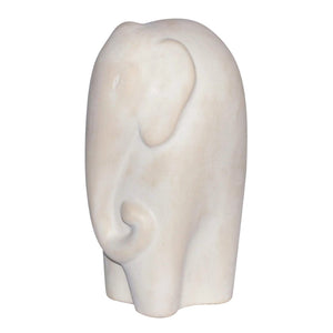 Atlas Lucas Elephant Sculpture - Elegant White Earthenware Décor for Modern Minimalist Interiors AC11456-01