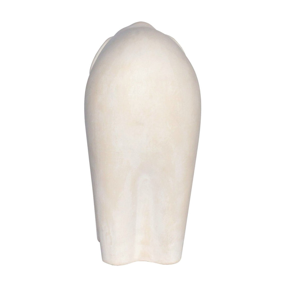 Atlas Lucas Elephant Sculpture - Elegant White Earthenware Décor for Modern Minimalist Interiors AC11456-01