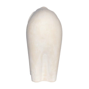 Atlas Lucas Elephant Sculpture - Elegant White Earthenware Décor for Modern Minimalist Interiors AC11456-01