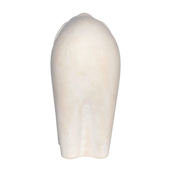 Atlas Lucas Elephant Sculpture - Elegant White Earthenware Décor for Modern Minimalist Interiors AC11456-01