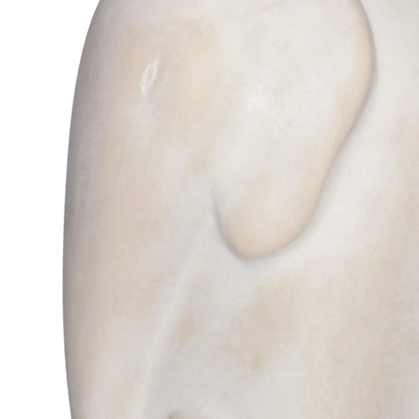 Atlas Lucas Elephant Sculpture - Elegant White Earthenware Décor for Modern Minimalist Interiors AC11456-01