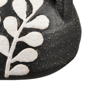 Atlas Maria Vase - Elegant Matte Black Earthenware with Climbing Leaf Motif for Timeless Home Decor Small AC11462-01