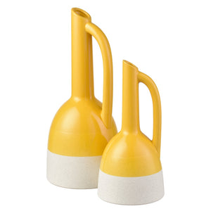 Atlas Marianne Bottle - Elegant Handcrafted Decorative Accent in Cheerful Glossy Yellow Ombre Finish Large Yellow AC11463-02