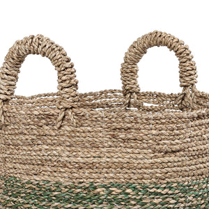 Atlas Maton Seagrass Basket Set of 3 – Handwoven Storage Baskets with Jute Handles for Stylish Organization AC11466-01S