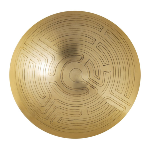 Atlas Maze Etched Centerpiece Bowl - Striking Antique Design for Home Decor, Versatile & Durable Elegance Brass AC11470-01