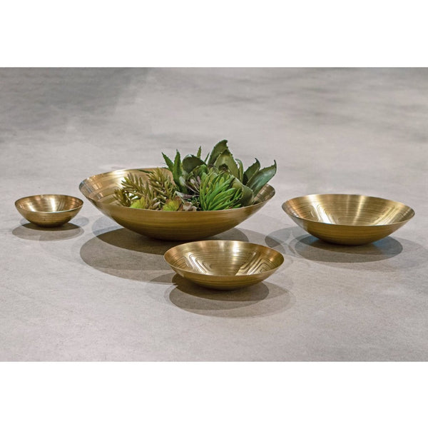Atlas Maze Etched Centerpiece Bowl - Striking Antique Design for Home Decor, Versatile & Durable Elegance Brass AC11470-01