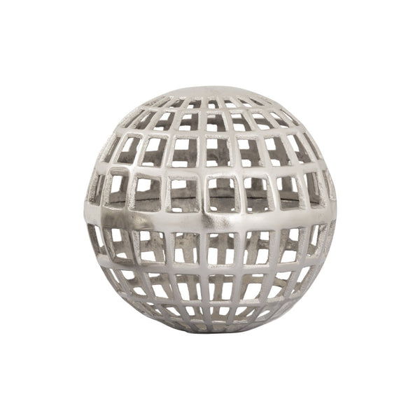 Atlas McNally Sculpture - Sophisticated Decorative Globe in Textured Nickel for Modern Home Accents Medium Nickel AC11472-01