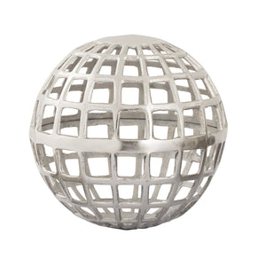 Atlas McNally Sculpture - Sophisticated Decorative Globe in Textured Nickel for Modern Home Accents Large Nickel AC11472-02