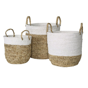 Atlas Melly Woven Rattan Baskets Set of 3 – Stylish Storage Solution for Home Décor and Organization AC11473-01S
