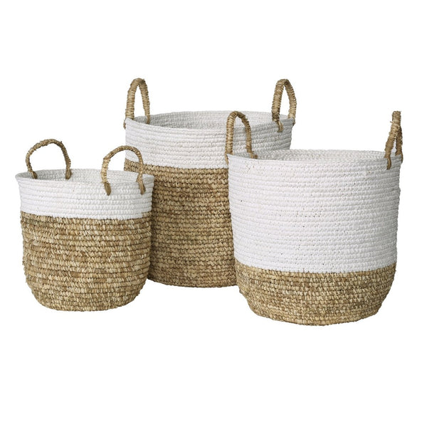 Atlas Melly Woven Rattan Baskets Set of 3 – Stylish Storage Solution for Home Décor and Organization AC11473-01S