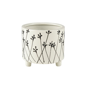 Atlas Melton Planter - Rustic Earthenware Design for Indoor and Outdoor Greenery Display, 6-Inch Small White AC11474-01