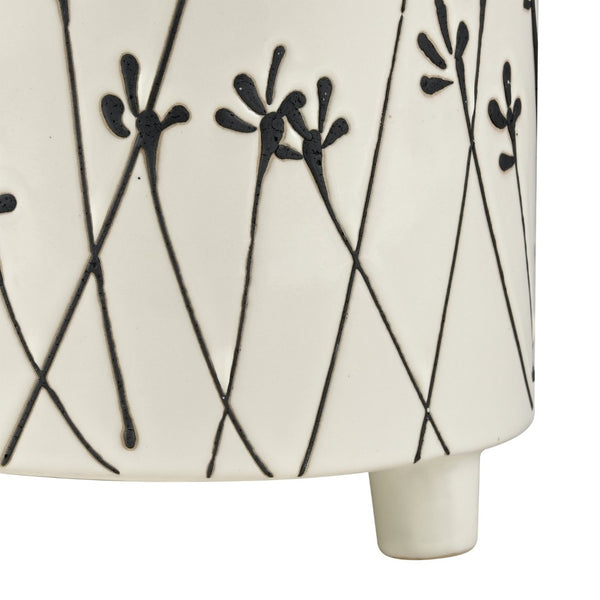 Atlas Melton Planter - Rustic Earthenware Design for Indoor and Outdoor Greenery Display, 6-Inch Small White AC11474-01