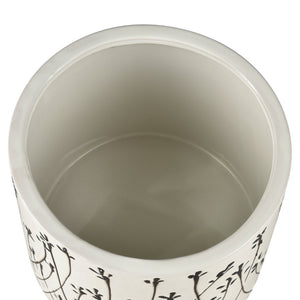 Atlas Melton Planter - Rustic Earthenware Design for Indoor and Outdoor Greenery Display, 6-Inch Large White AC11474-02