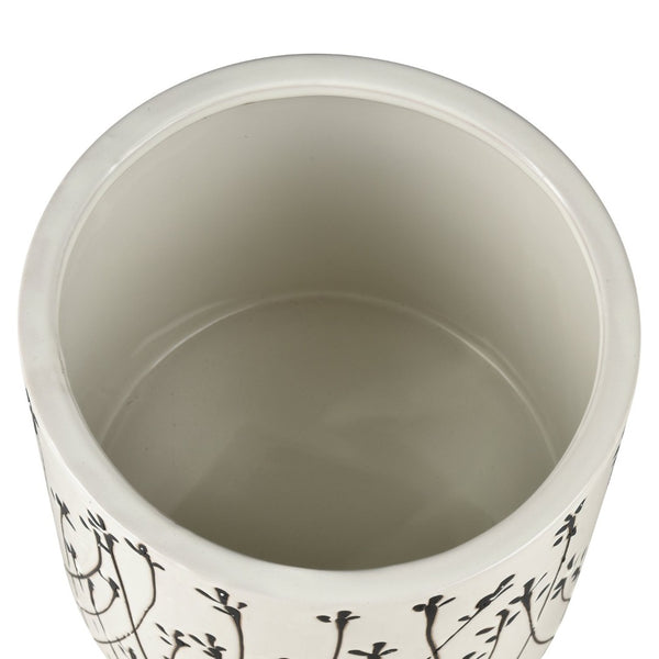 Atlas Melton Planter - Rustic Earthenware Design for Indoor and Outdoor Greenery Display, 6-Inch Large White AC11474-02