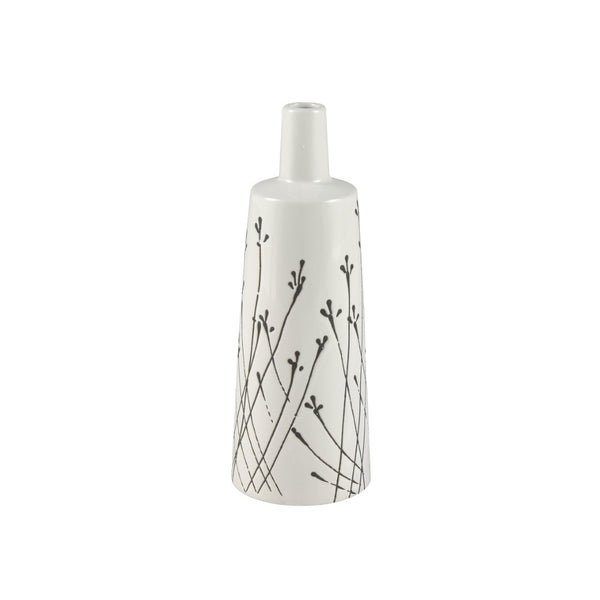 Atlas Melton Vase - Elegant Earthenware Accent for Dried Bouquets and Sculptural Home Decor Enhancements Small White AC11475-01