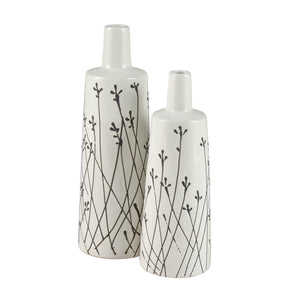 Atlas Melton Vase - Elegant Earthenware Accent for Dried Bouquets and Sculptural Home Decor Enhancements Small White AC11475-01