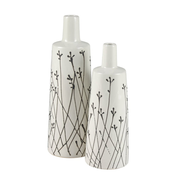 Atlas Melton Vase - Elegant Earthenware Accent for Dried Bouquets and Sculptural Home Decor Enhancements Small White AC11475-01