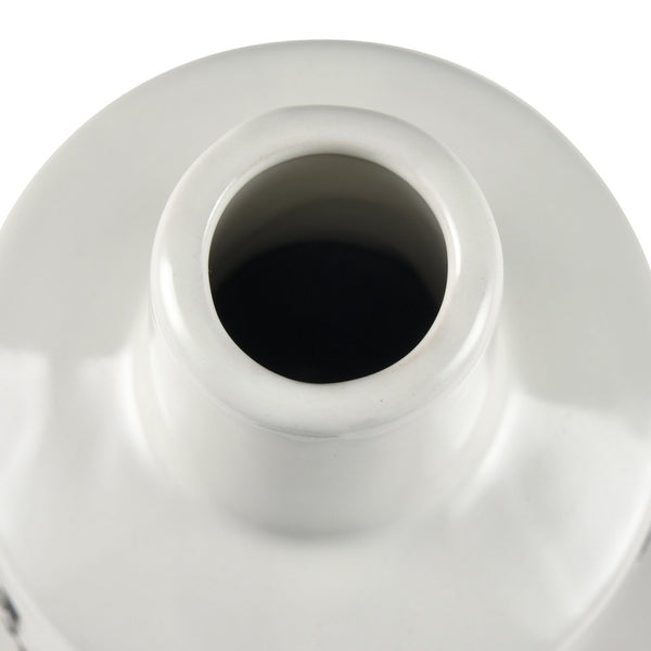 Atlas Melton Vase - Elegant Earthenware Accent for Dried Bouquets and Sculptural Home Decor Enhancements Small White AC11475-01