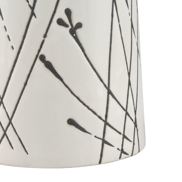 Atlas Melton Vase - Elegant Earthenware Accent for Dried Bouquets and Sculptural Home Decor Enhancements Small White AC11475-01