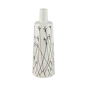 Atlas Melton Vase - Elegant Earthenware Accent for Dried Bouquets and Sculptural Home Decor Enhancements Large White AC11475-02