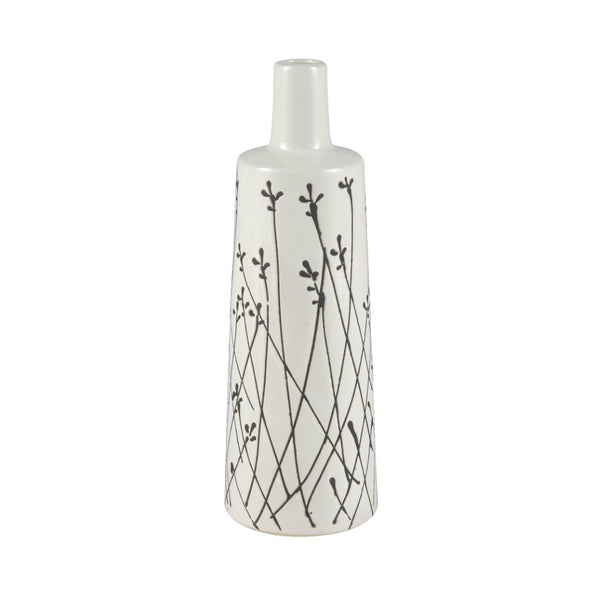Atlas Melton Vase - Elegant Earthenware Accent for Dried Bouquets and Sculptural Home Decor Enhancements Large White AC11475-02