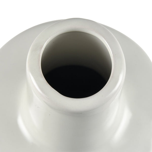 Atlas Melton Vase - Elegant Earthenware Accent for Dried Bouquets and Sculptural Home Decor Enhancements Large White AC11475-02