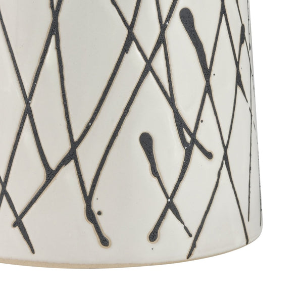 Atlas Melton Vase - Elegant Earthenware Accent for Dried Bouquets and Sculptural Home Decor Enhancements Large White AC11475-02
