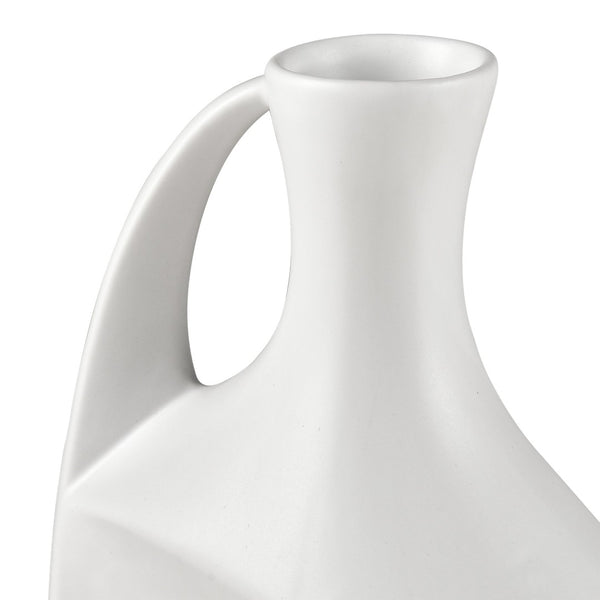 Atlas Messe Vase - Timeless Elongated Bottle Design, Satin White Earthenware for Elegant Home Decor AC11476-01