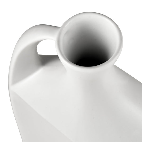 Atlas Messe Vase - Timeless Elongated Bottle Design, Satin White Earthenware for Elegant Home Decor AC11476-01