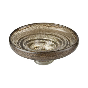 Atlas Metcalf Bowl - Artisan Bubbled Brown Glass Centerpiece for Modern & Traditional Home Decor AC11477-01