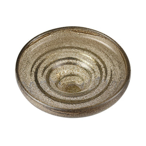 Atlas Metcalf Bowl - Artisan Bubbled Brown Glass Centerpiece for Modern & Traditional Home Decor AC11477-01