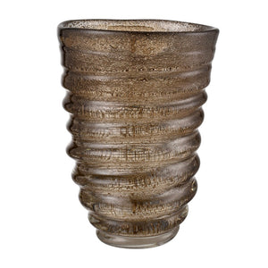 Atlas Metcalf Vase - Handcrafted Artisanal Decor for Stunning Light Play and Elegant Style in Any Room Large Bubbled Brown AC11478-02