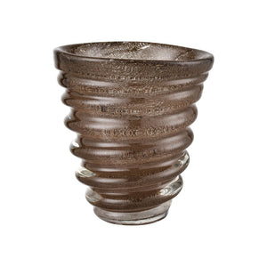 Atlas Metcalf Vase - Handcrafted Artisanal Decor for Stunning Light Play and Elegant Style in Any Room Small Bubbled Brown AC11479-01