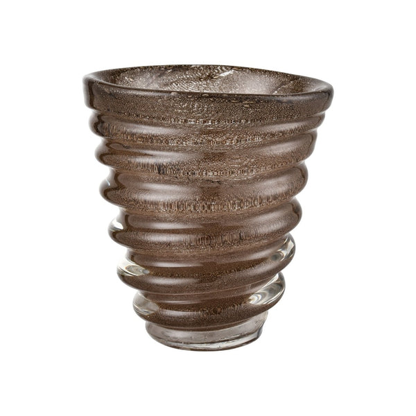 Atlas Metcalf Vase - Handcrafted Artisanal Decor for Stunning Light Play and Elegant Style in Any Room Small Bubbled Brown AC11479-01